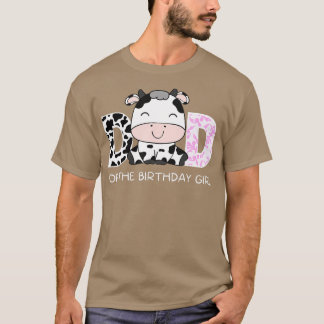 T-shirt Papa of the Birthday For Girl Daddy Cow Farm Birth