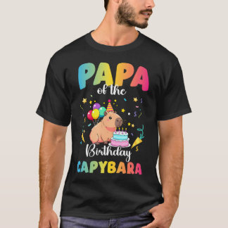 T-shirt Papa Of The Birthday Girl Capybara Bday Party