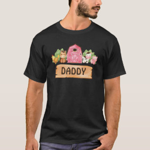 T-shirt Papa Of The Birthday Girl Farm Barnyard Party Cow