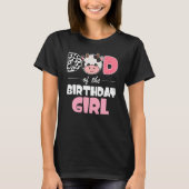 T-shirt Papa of the Birthday Girl Farm Cow Daddy Papa 1st (Devant)