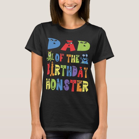 T-shirt Papa Of The Birthday Monster Alien Kid B day Party (Devant)