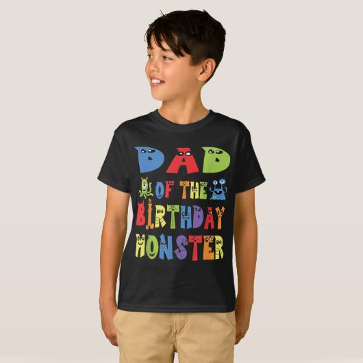 T-shirt Papa Of The Birthday Monster Alien Kid B day Party (Devant entier)