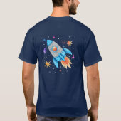 T-shirt Papa of the Birthday Twins Rocket Astronaut Space (Dos)