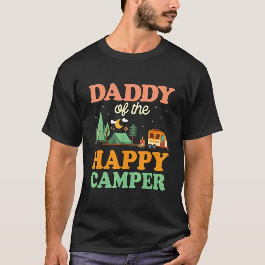 T-shirt Papa Of The Happy Camper Men 1st Anniversaire Camp (Devant)
