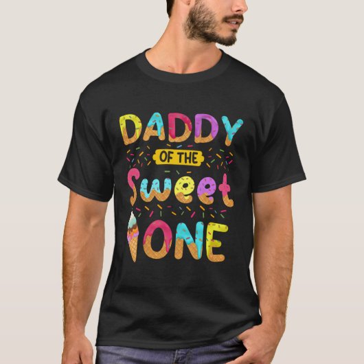 T-shirt Papa Of The Sweet One Ice Cream Py 1Er (Devant)