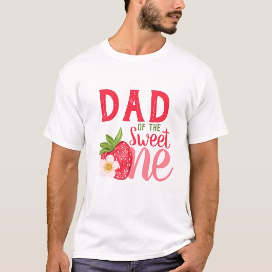 T-shirt Papa Of The Sweet One Strawberry 1er anniversaire  (Devant)