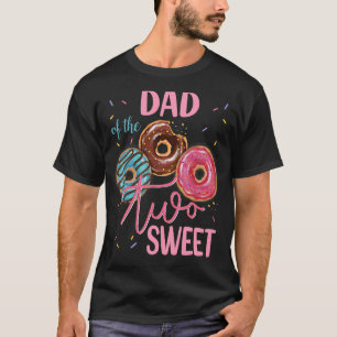 T-shirt Papa Of The Sweet Two 2nd Donut Anniversaire Fête 