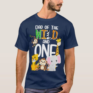 T-shirt Papa Of The Wild and One Zoo Theme Anniversaire