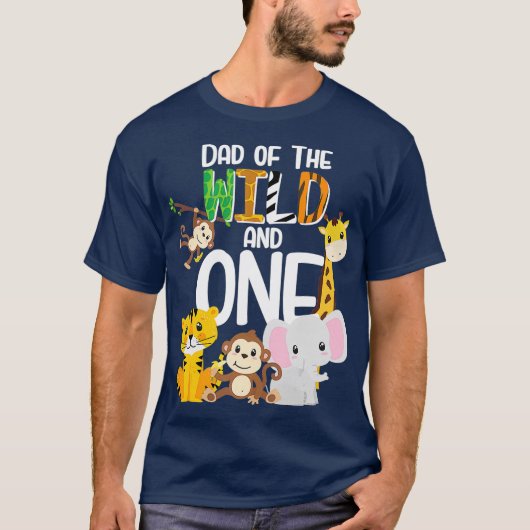 T-shirt Papa Of The Wild and One Zoo Theme Anniversaire (Devant)