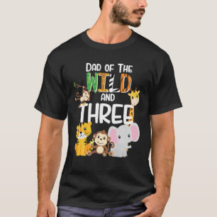 T-shirt Papa Of The Wild Et Trois Zoo Thème Anniversaire S
