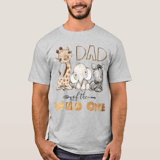 T-shirt papa of the Wild One Gold Foil (Devant)