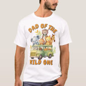 T-shirt Papa of the Wild One safari animaux anniversaire (Devant)