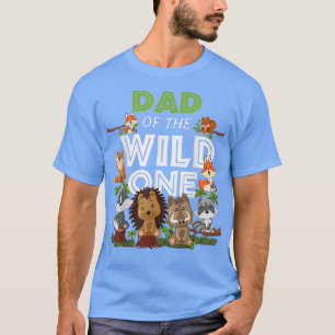 T-shirt Papa of the Wild One Zoo Anniversaire Bois Animaux