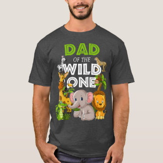 T-shirt Papa of the Wild One Zoo Anniversaire Safari Jungl