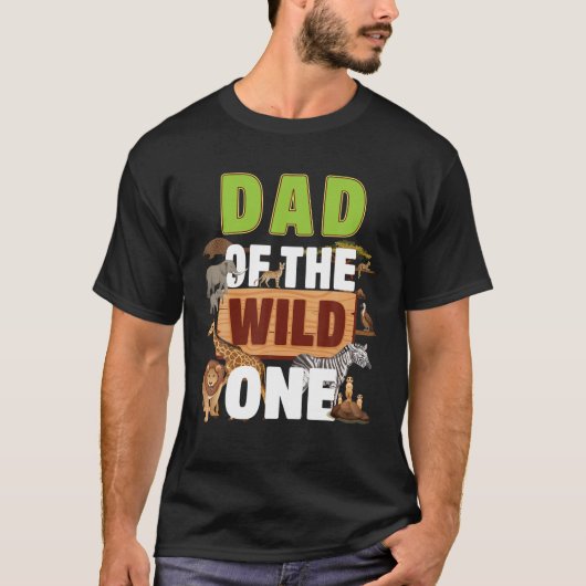 T-shirt Papa Of The Wild One Zoo Anniversaire Safari Jungl (Devant)