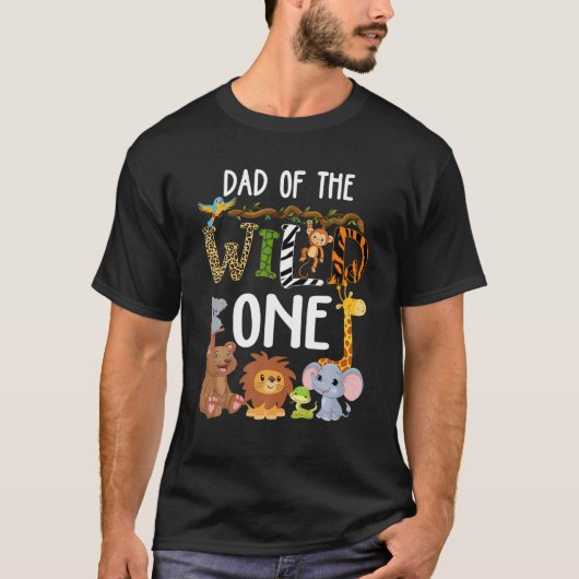 T-shirt Papa Of The Wild One Zoo Anniversaire Safari Jungl (Devant)