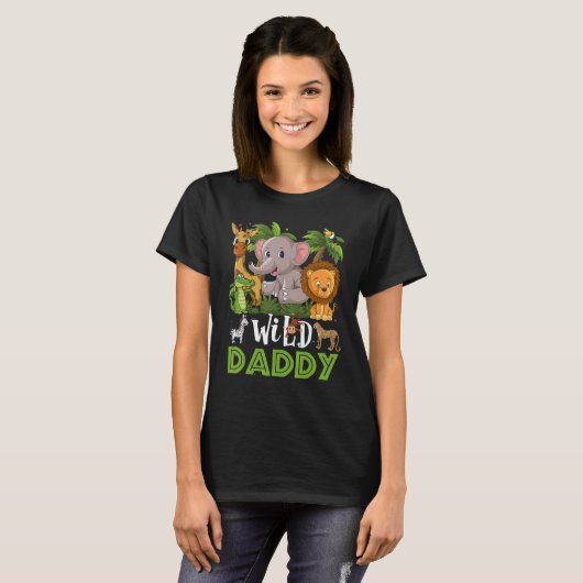T-shirt Papa Of The Wild Zoo Anniversaire Safari Jungle An (Devant entier)