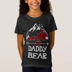 T-Shirt Papa Ours Pajama de Noël Buffle Rouge Plaid Fami