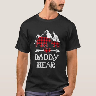 T-shirt Papa Ours Pajama de Noël Buffle Rouge Plaid Fami
