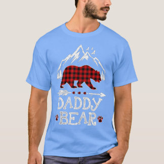 T-shirt Papa Ours Pajama de Noël Buffle Rouge Plaid Fami