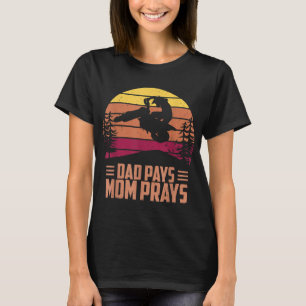 T-shirt Papa Paie Maman Prier Motocross Off Road Dirt Bike