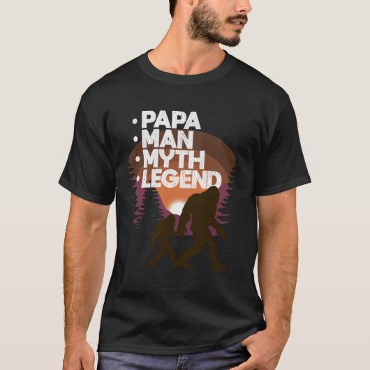 T-shirt Papa - Papa Man Myth Legend (Devant)