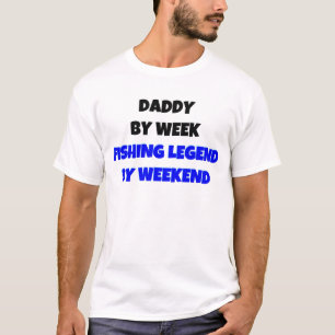 T-shirt Papa par semaine Légende de pêche par week-end