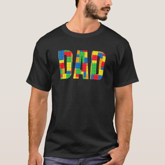 T-shirt Papa Parent Brick Master Builder Blocs Se (Devant)