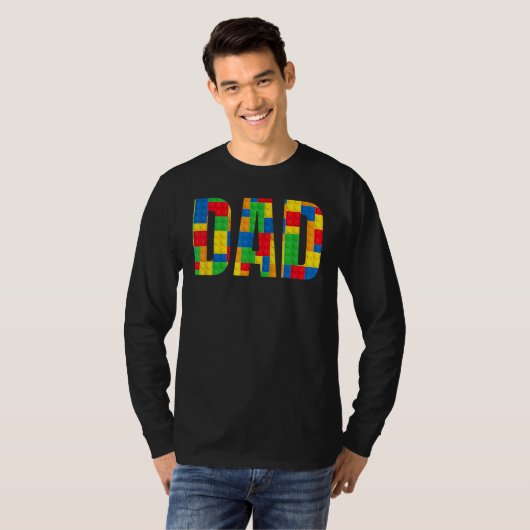 T-shirt Papa Parent Brick Master Builder Blocs Se (Devant entier)