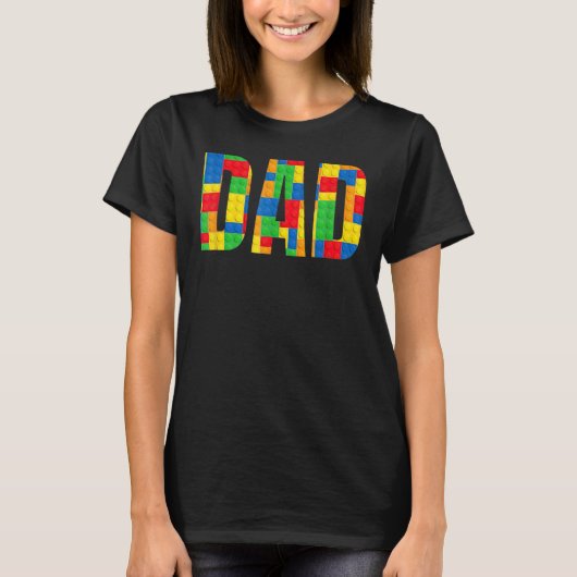 T-shirt Papa Parent Brick Master Builder Blocs Se (Devant)