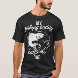 T-shirt Papa partenaire de pêche Mon ami de pêche m'appell