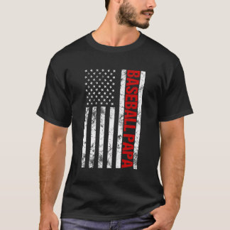 T-shirt Papa Patriotique Baseball