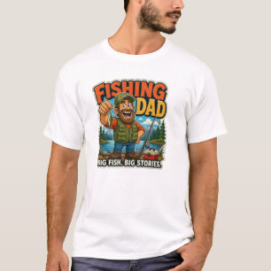 T-shirt Papa Pêche Drôle Gros Poisson Grandes Histoires Ca