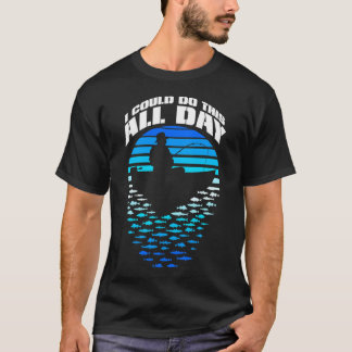 T-shirt Papa Pêcheur Toute La Journée Pêche Drôle Vintage