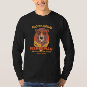 T-shirt Papa pêcheur travaillant à domicile Papa pêcheur p