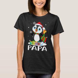 T-shirt Papa Penguins Santa Hat Noël Famille Correspondant