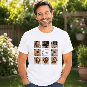 T-shirt Papa père Bouledogue français photo collage hommes