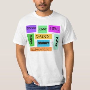 T-shirt "Papa, père, héros," - pièce en t colorée drô