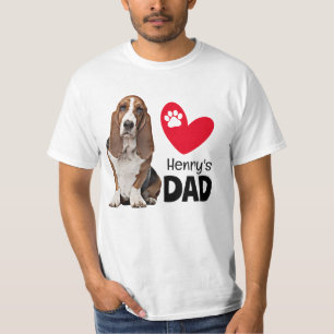 T-shirt papa personnalisé Basset Hound