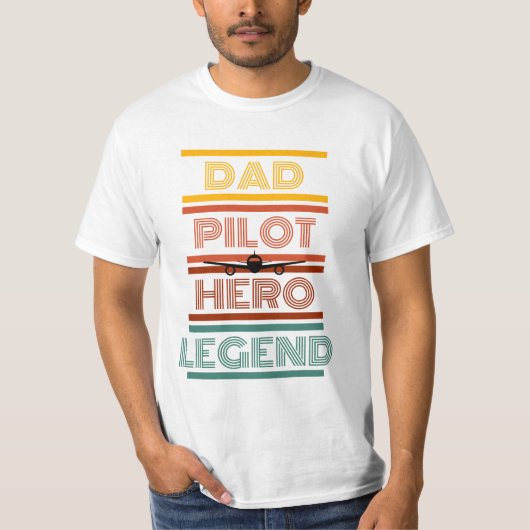 T-shirt Papa, Pilote, Héros, Fête des pères de légende (Devant)