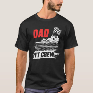 T-shirt Papa Pit Crew Voiture Racer À damiers Flag Racer P