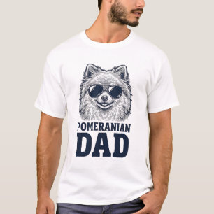 T-shirt Papa Pomeranian Gravure Vintage Design pour Amoure