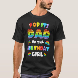 T-shirt Papa Pop It Birthday Girl Bubble Fidget Theme Popp