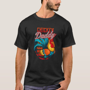 T-shirt Papa Poulet Papa Coq Fermier Rétro Fête des Pères