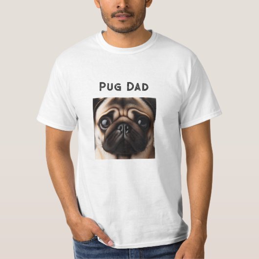 T-shirt Papa Pug Visage de Pug (Devant)