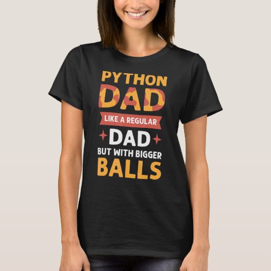 T-shirt Papa Python. Herpétologistes. Banane royale Python (Devant)