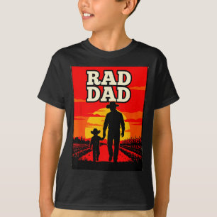 T-shirt Papa radical père et fils agriculteur western couc