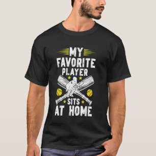 T-shirt Papa receveur de softball à domicile d'un receveur