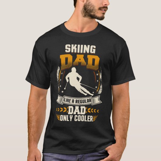 T-shirt Papa régulier de papa de ski seulement plus frais (Devant)