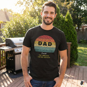 T-shirt Papa Rétro LE Édition Limitée Nom Personnalisé
